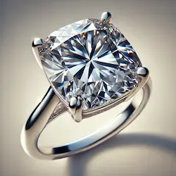 15 carat Cushion Diamond ring